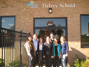 UCP Young Benefactors in front of UCP of Central Maryland's Delrey School.