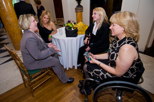 Board Trustee and Celebrity Ambassador, Cheryl Hines interacts with guests at 2010 ADA Celebration at the British Embassy.